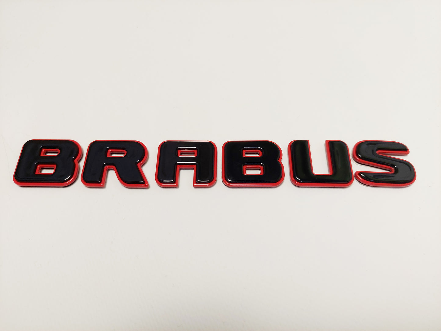 Metal Black with Red Brabus Style Emblem Trunk Logo Badge for Mercedes-Benz Vehicles