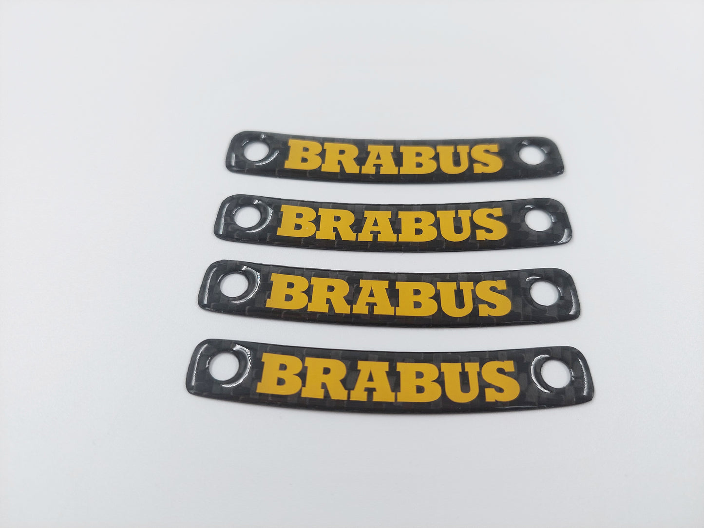 Yellow Brabus Style Carbon Rim Badges Emblems Set for Mercedes-Benz W463A W464