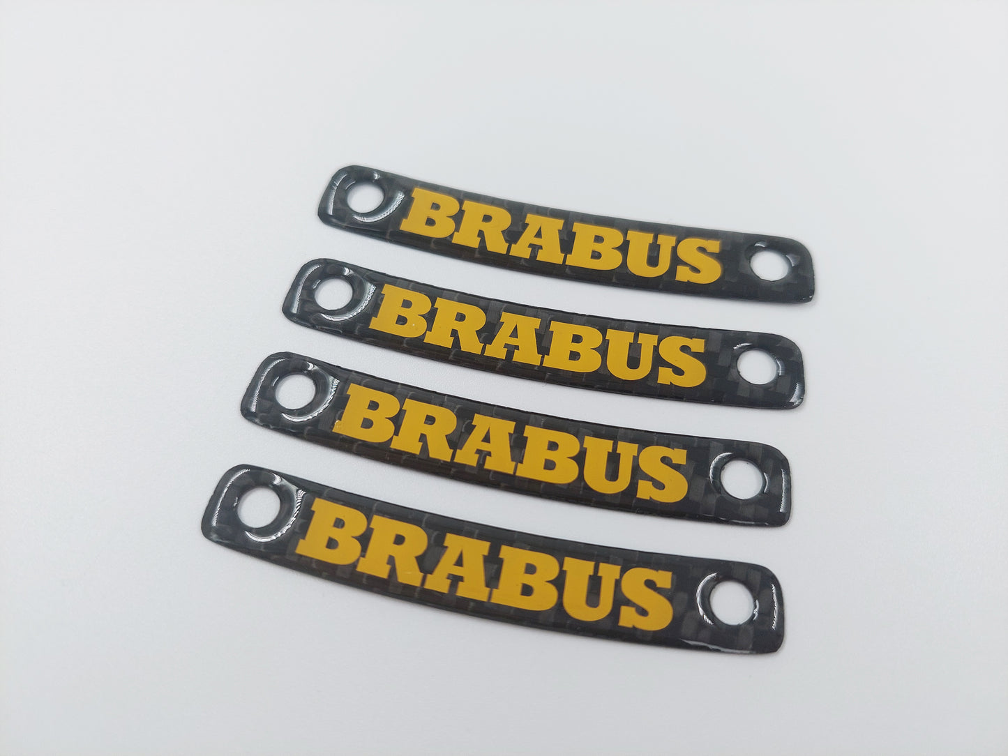 Yellow Brabus Style Carbon Rim Badges Emblems Set for Mercedes-Benz W463A W464