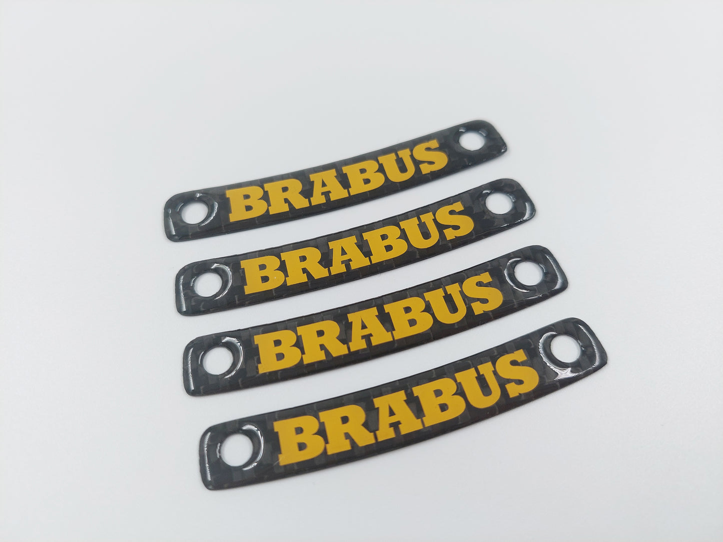 Yellow Brabus Style Carbon Rim Badges Emblems Set for Mercedes-Benz W463A W464