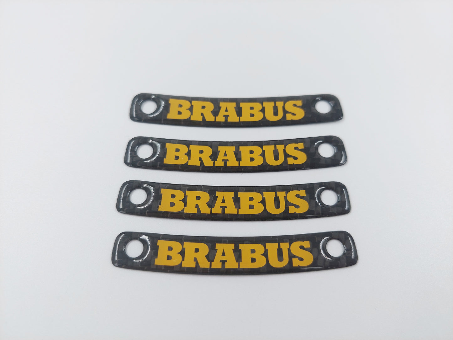 Yellow Brabus Style Carbon Rim Badges Emblems Set for Mercedes-Benz W463A W464