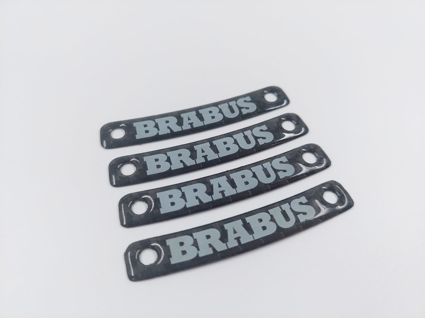 Gray Brabus Style Carbon Rim Badges Emblems Set for Mercedes-Benz W463A W464