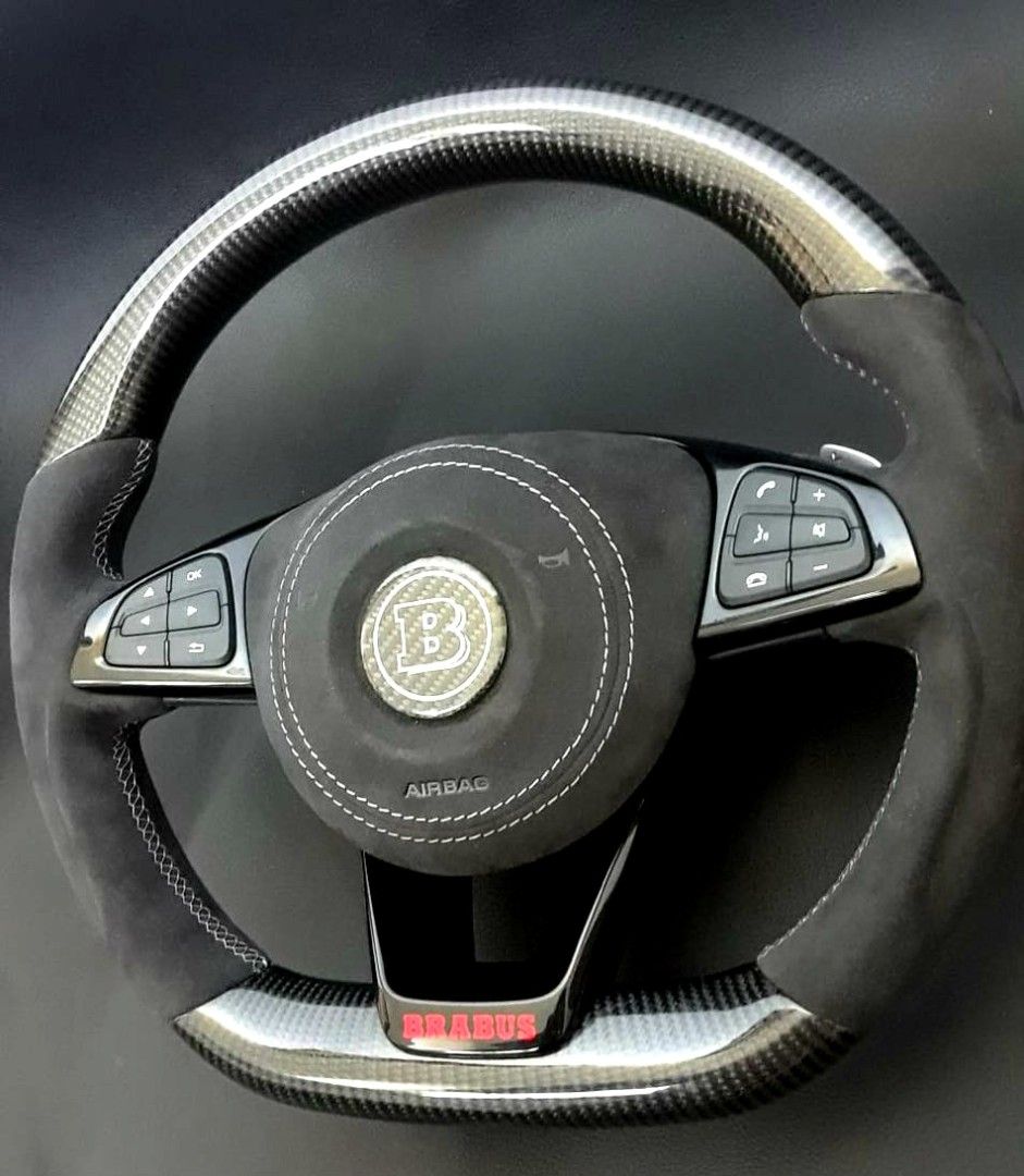 Mercedes-Benz GLE GLC GLS C CLA W205 W166 X166 Steering Wheel Carbon Fiber Alcantara