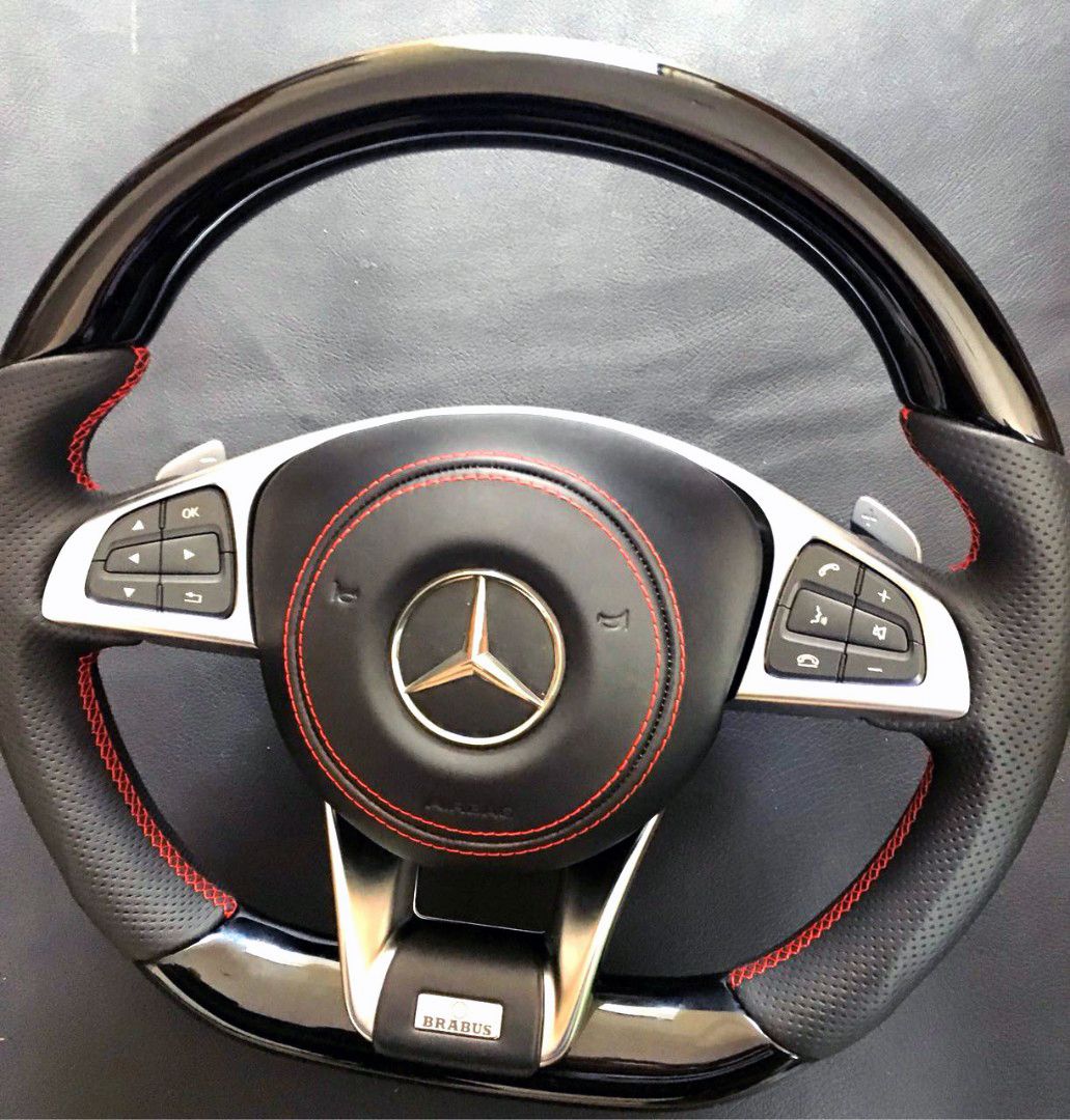 Mercedes-Benz GLE GLC GLS C CLA W205 W166 X166 Brabus Steering Wheel Piano Black Leather