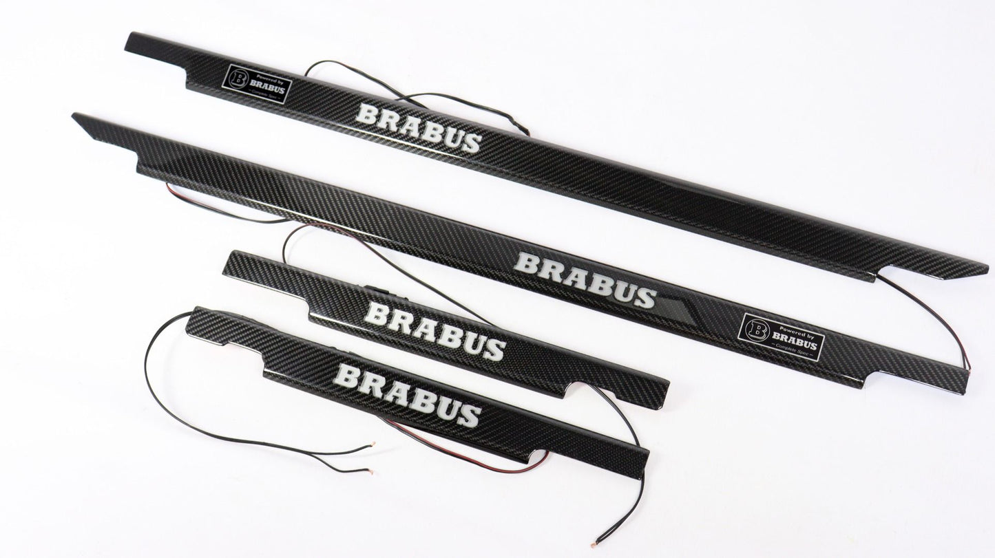 Mercedes-Benz G-Wagon W463 Brabus Style Carbon Fiber LED Door Sills Set 4 pcs