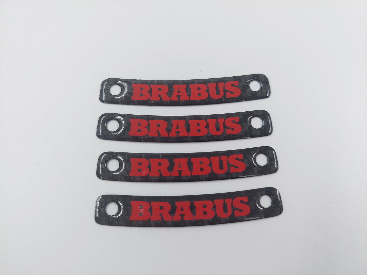 Red Brabus Style Carbon Rim Badges Emblems Set for Mercedes-Benz W463A W464