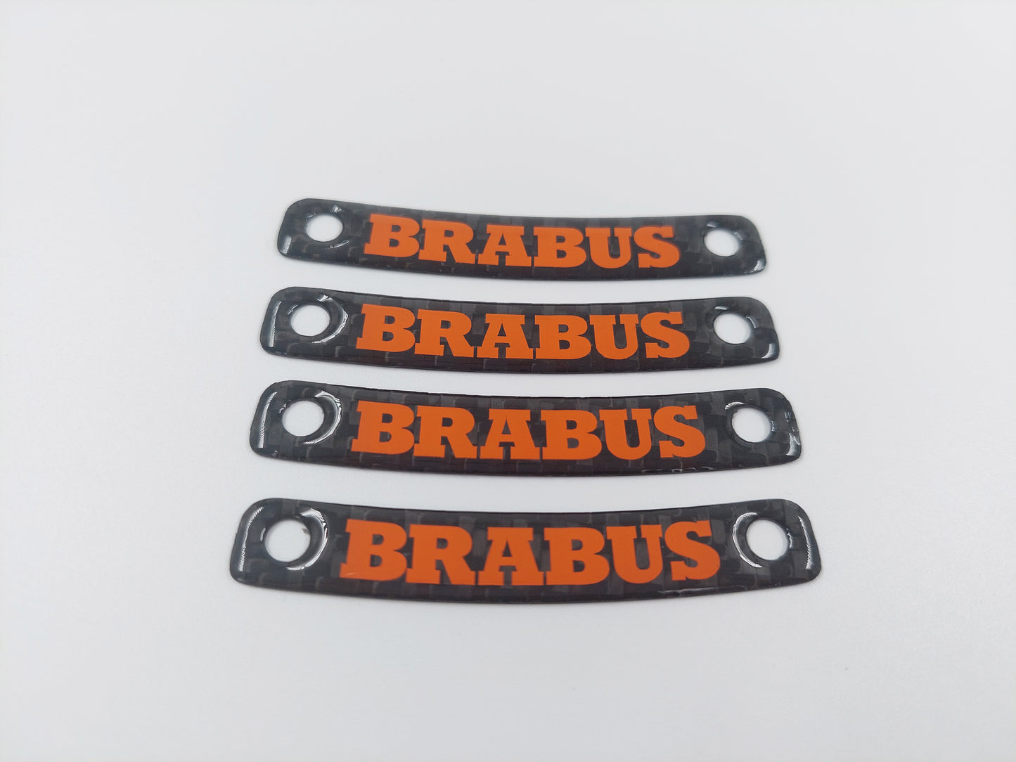 Orange Brabus Style Carbon Rim Badges Emblems Set for Mercedes-Benz W463A W464