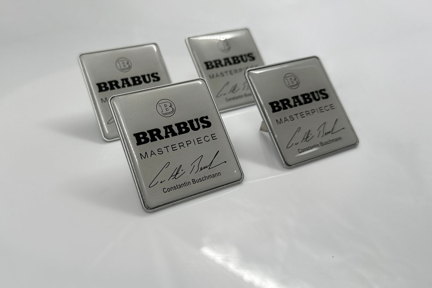 Mercedes Brabus Style Masterpiece Metal Silver Seat Emblems Badges Logo Set