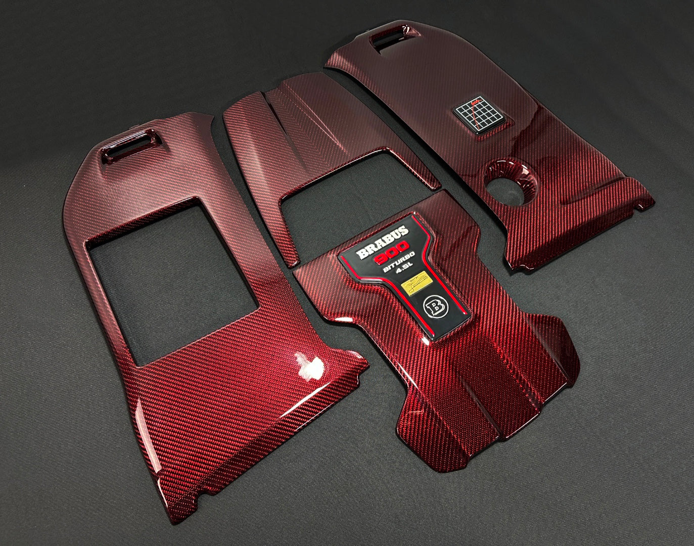 Carbon RED Brabus Style ROCKET G 900 Engine Cover with Emblem for AMG Mercedes-Benz W463A W464 G-Wagon G-Class G63