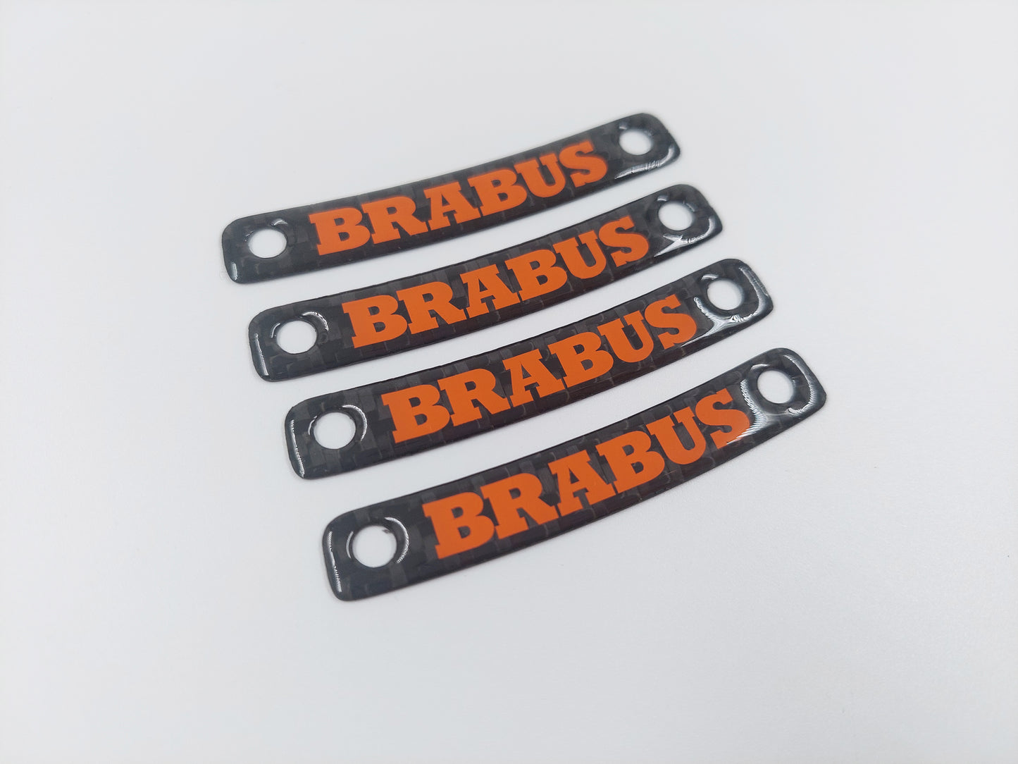 Orange Brabus Style Carbon Rim Badges Emblems Set for Mercedes-Benz W463A W464