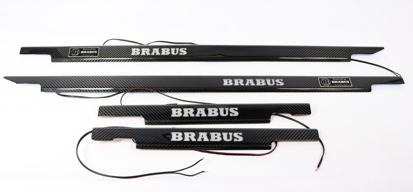 Mercedes-Benz G-Wagon W463 Brabus Style Carbon Fiber LED Door Sills Set 4 pcs