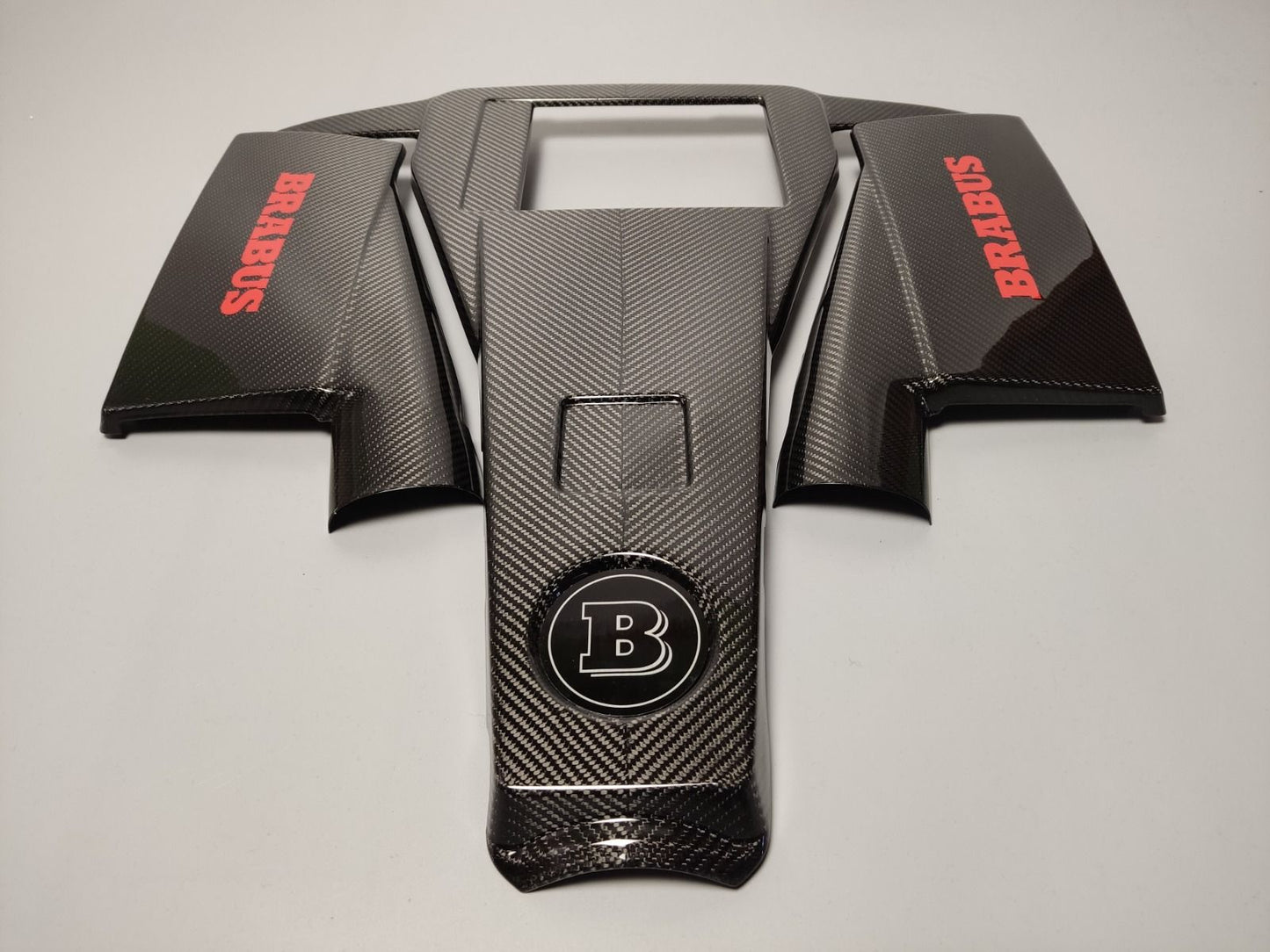 Mercedes-Benz W463 G63 G-Class Red Brabus Style Logo Carbon Fiber Engine Cover Set