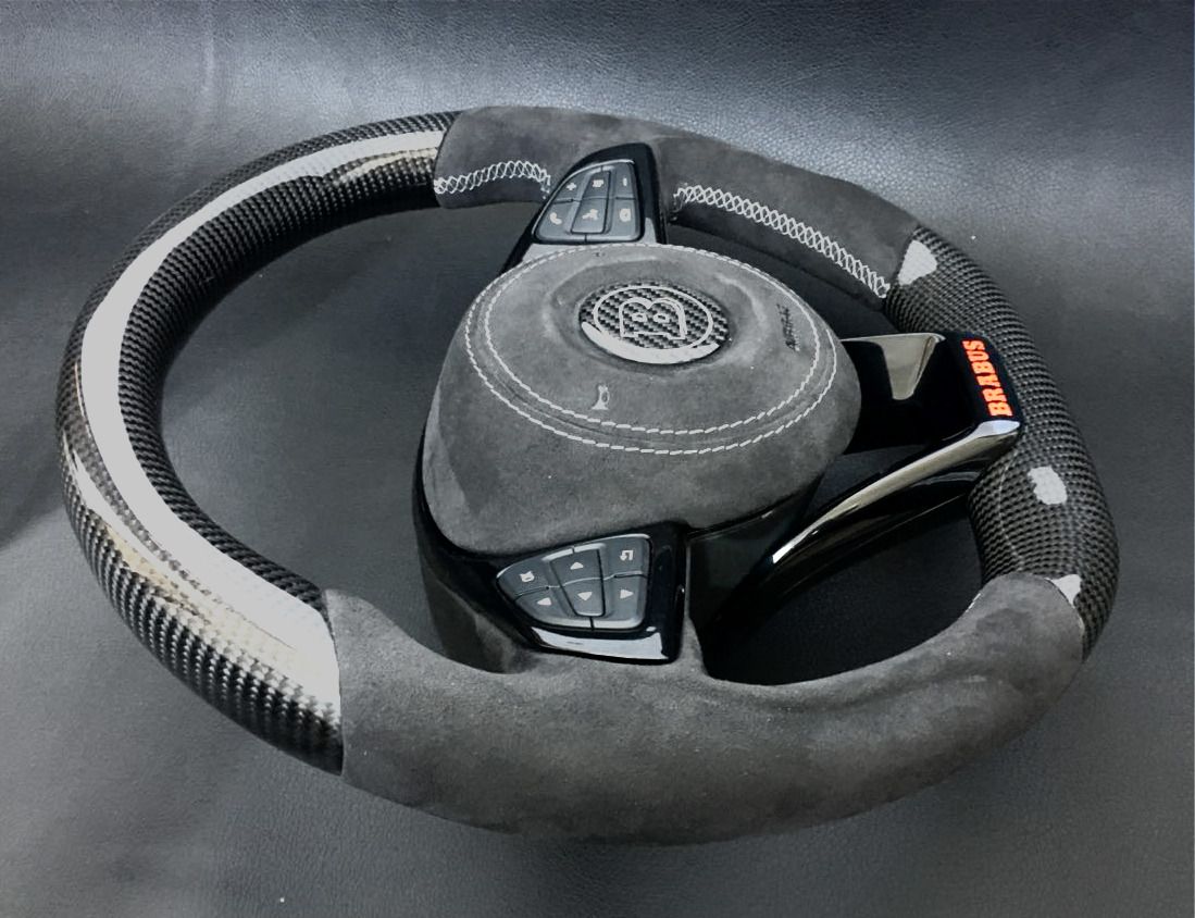 Mercedes-Benz GLE GLC GLS C CLA W205 W166 X166 Steering Wheel Carbon Fiber Alcantara