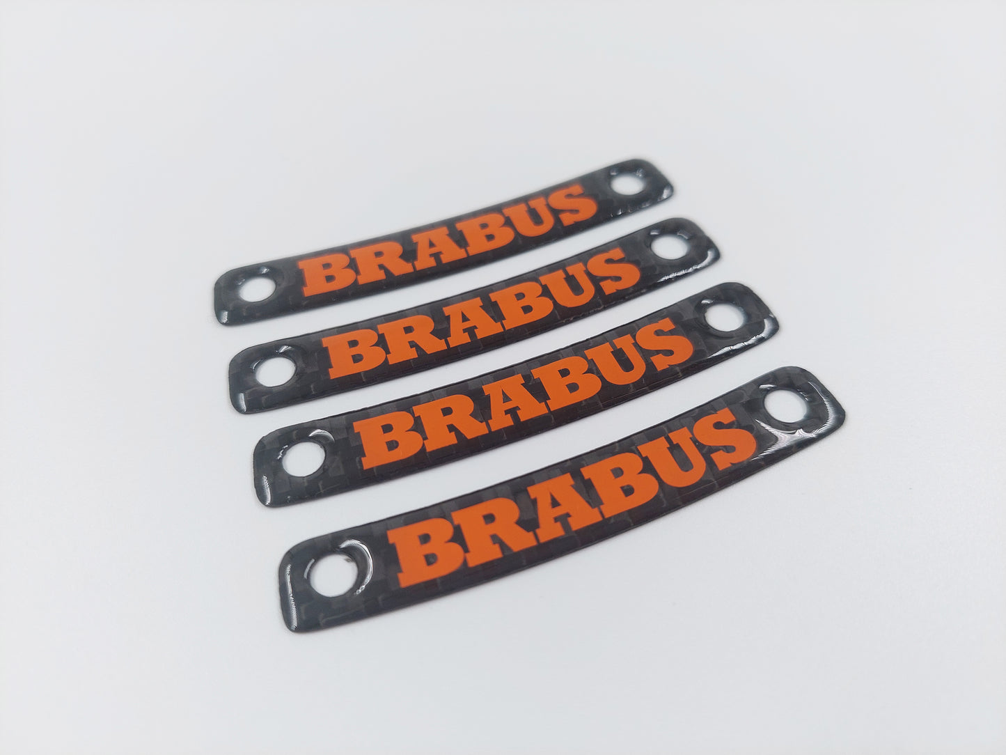 Orange Brabus Style Carbon Rim Badges Emblems Set for Mercedes-Benz W463A W464