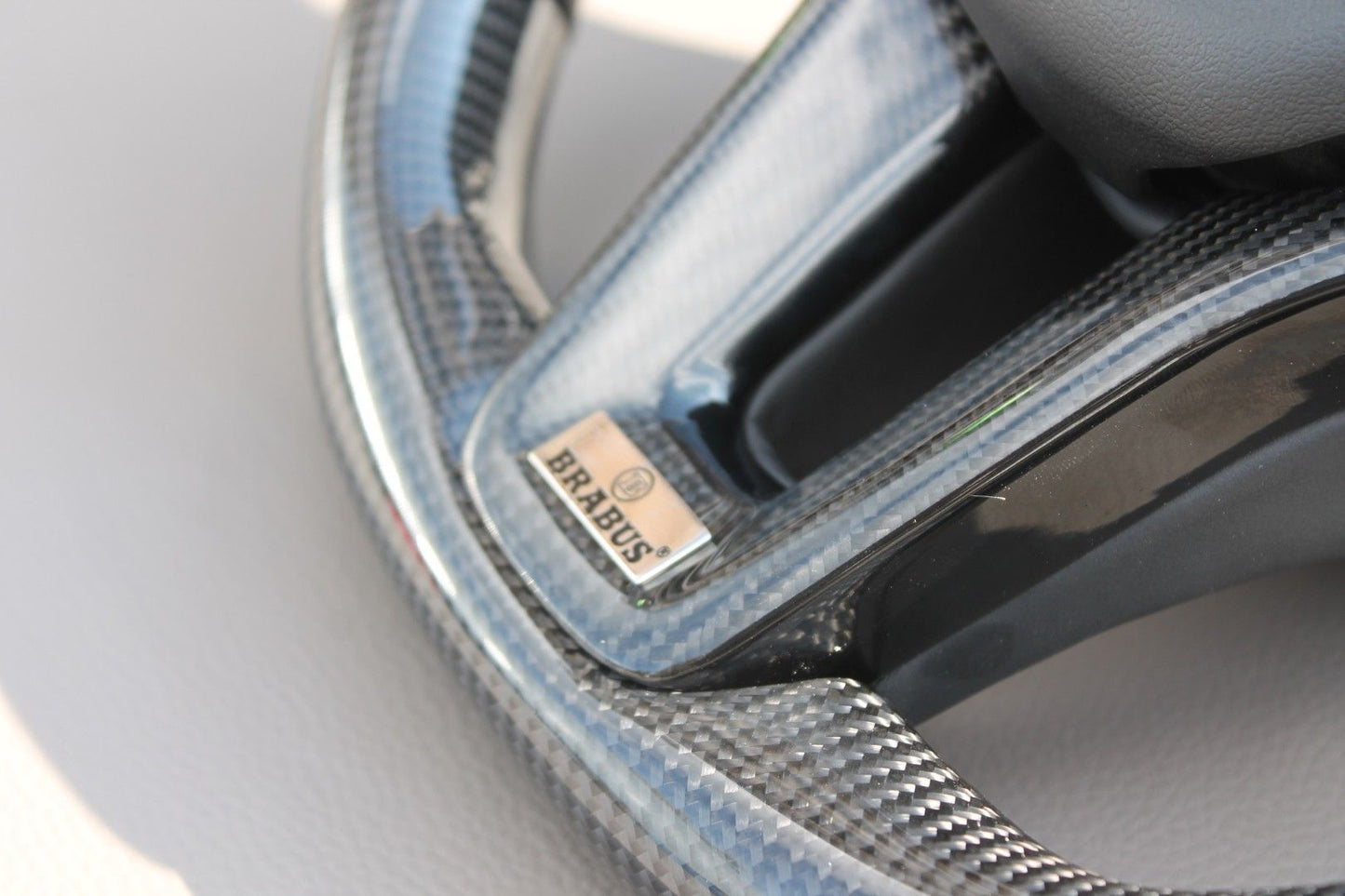 Mercedes-Benz A W176 B W246 C-Class W205 Steering Wheel Carbon Leather Brabus Style Logo