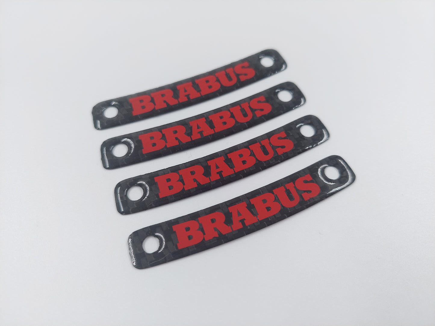 Red Brabus Style Carbon Rim Badges Emblems Set for Mercedes-Benz W463A W464