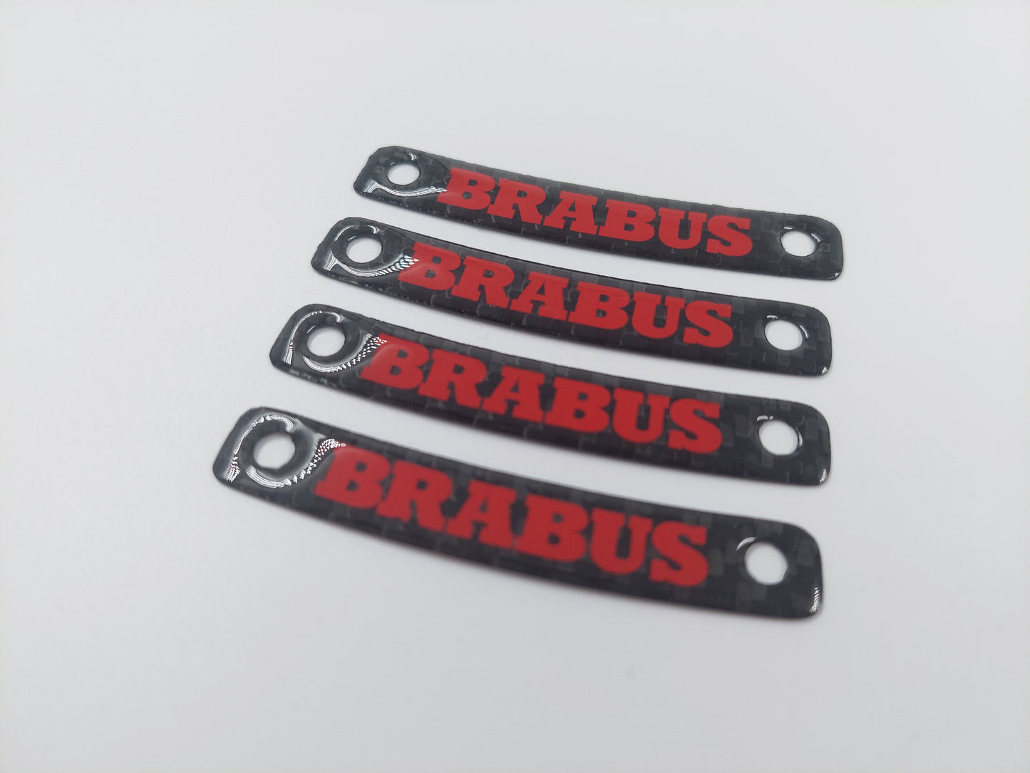 Red Brabus Style Carbon Rim Badges Emblems Set for Mercedes-Benz W463A W464