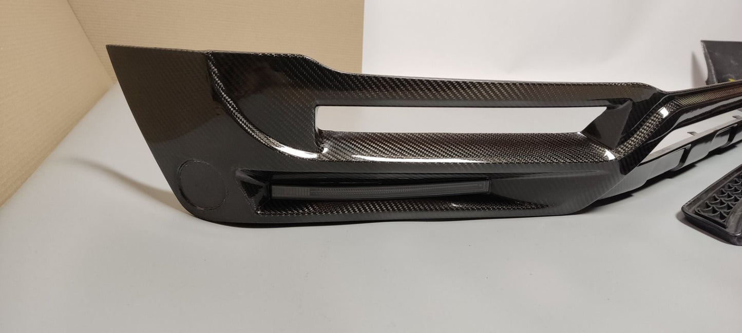 Mercedes-Benz W463A G-Class G500 Brabus Style Carbon Fiber Front Lip Spoiler with LED