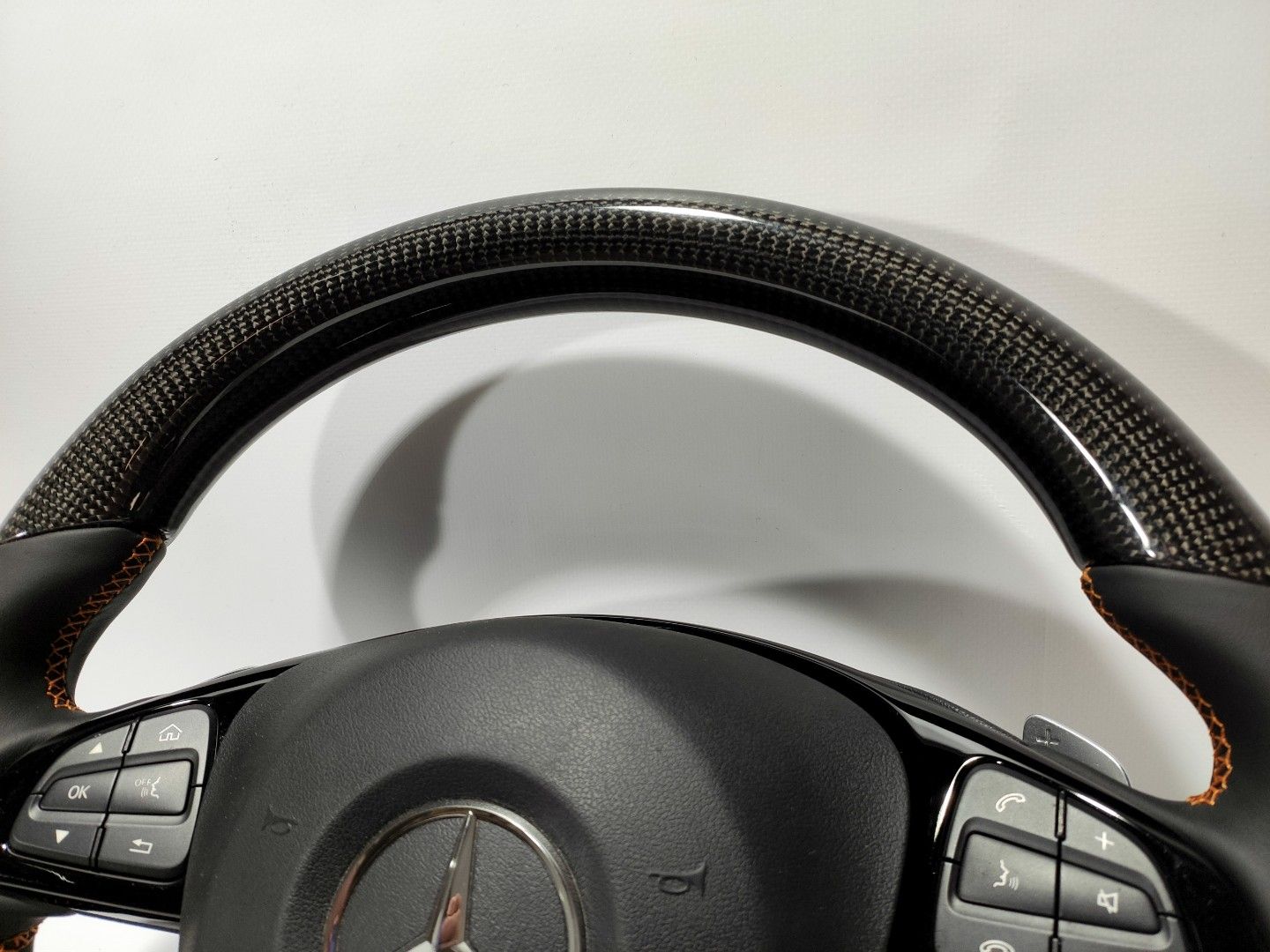 Mercedes-Benz GLE GLC GLS C CLA W205 W166 X166 AMG Steering Wheel Carbon Fiber Leather