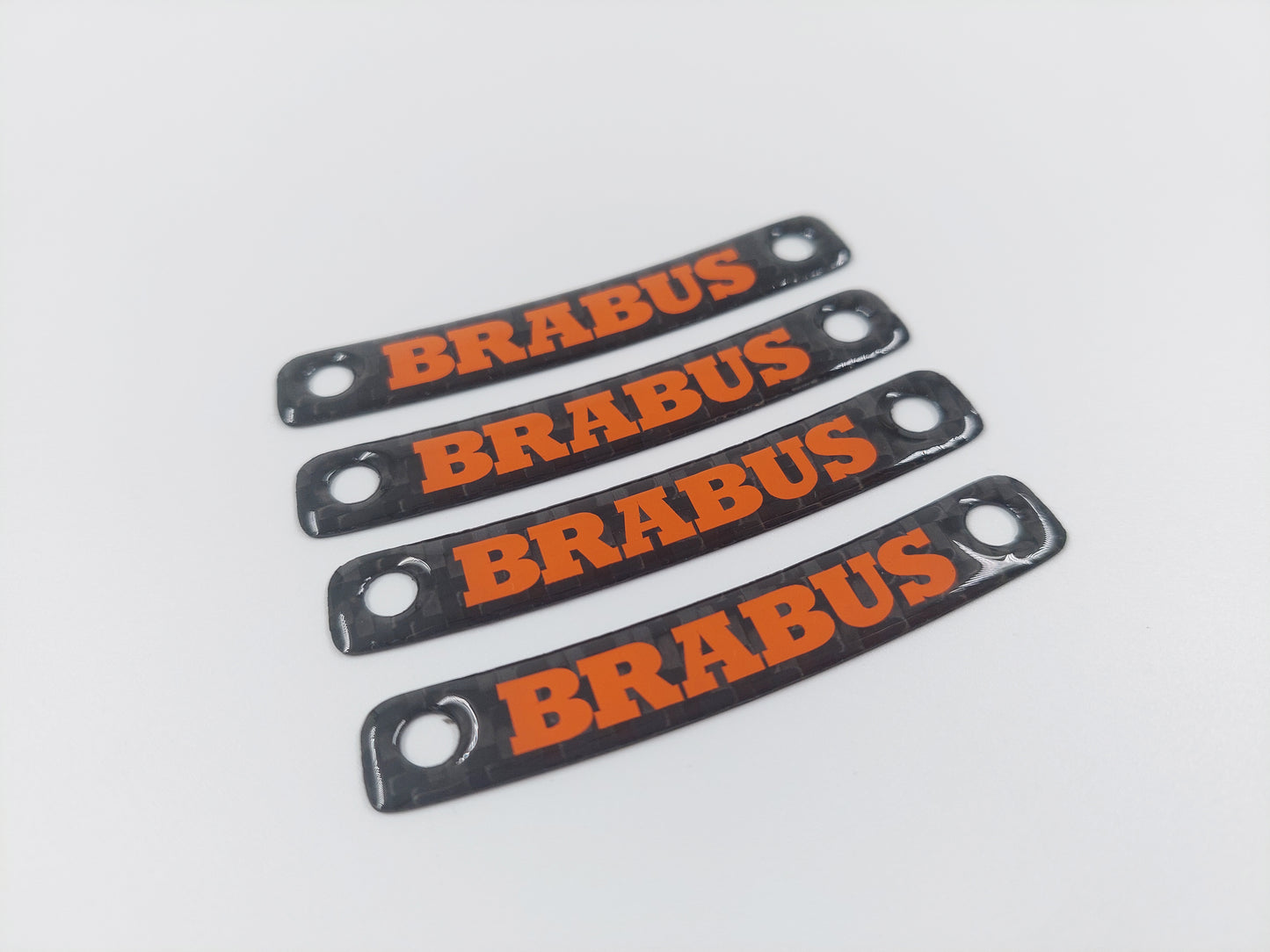 Orange Brabus Style Carbon Rim Badges Emblems Set for Mercedes-Benz W463A W464