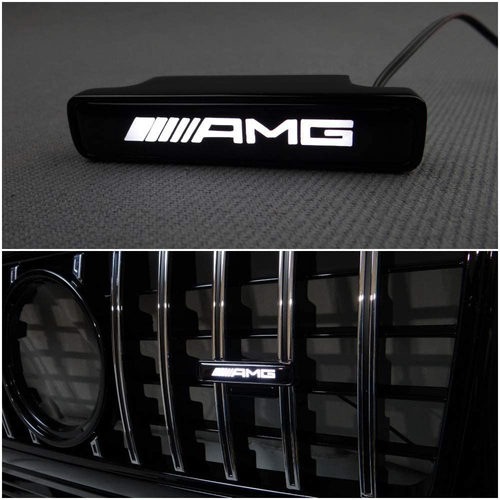 AMG Style LED Grill White Badge Grille Emblem Logo for Mercedes W463A G Wagon G63 G500 G55 Mercedes-Benz GT