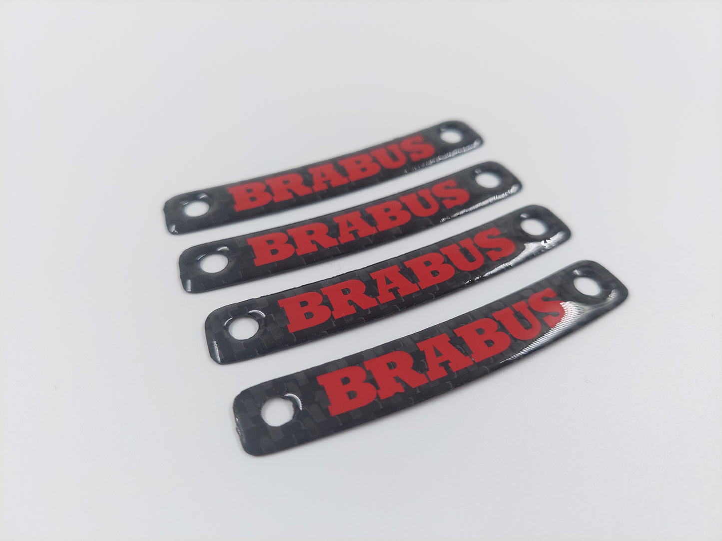 Red Brabus Style Carbon Rim Badges Emblems Set for Mercedes-Benz W463A W464