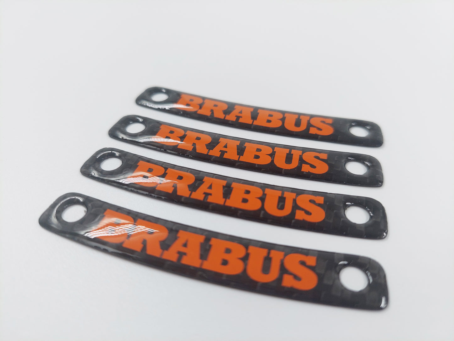 Orange Brabus Style Carbon Rim Badges Emblems Set for Mercedes-Benz W463A W464