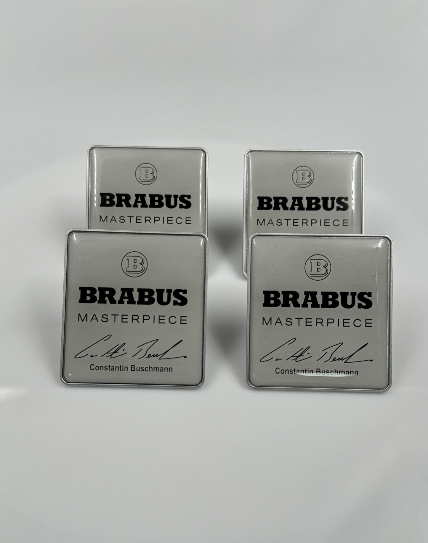 Mercedes Brabus Style Masterpiece Metal Silver Seat Emblems Badges Logo Set