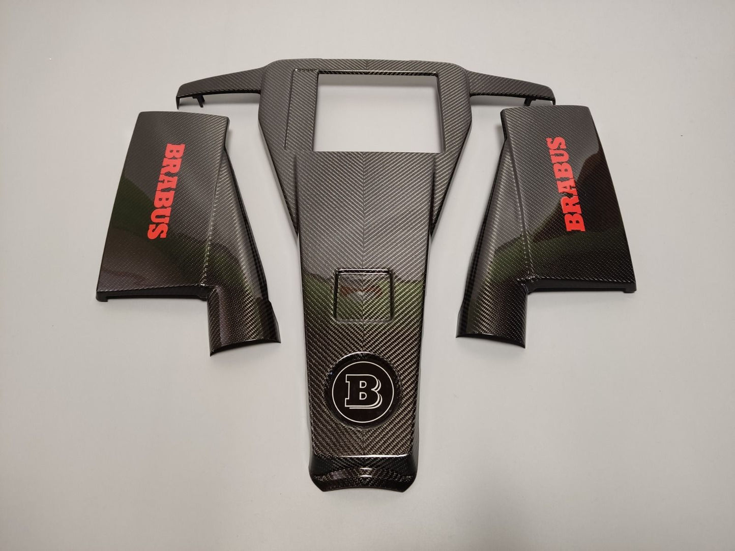 Mercedes-Benz W463 G63 G-Class Red Brabus Style Logo Carbon Fiber Engine Cover Set