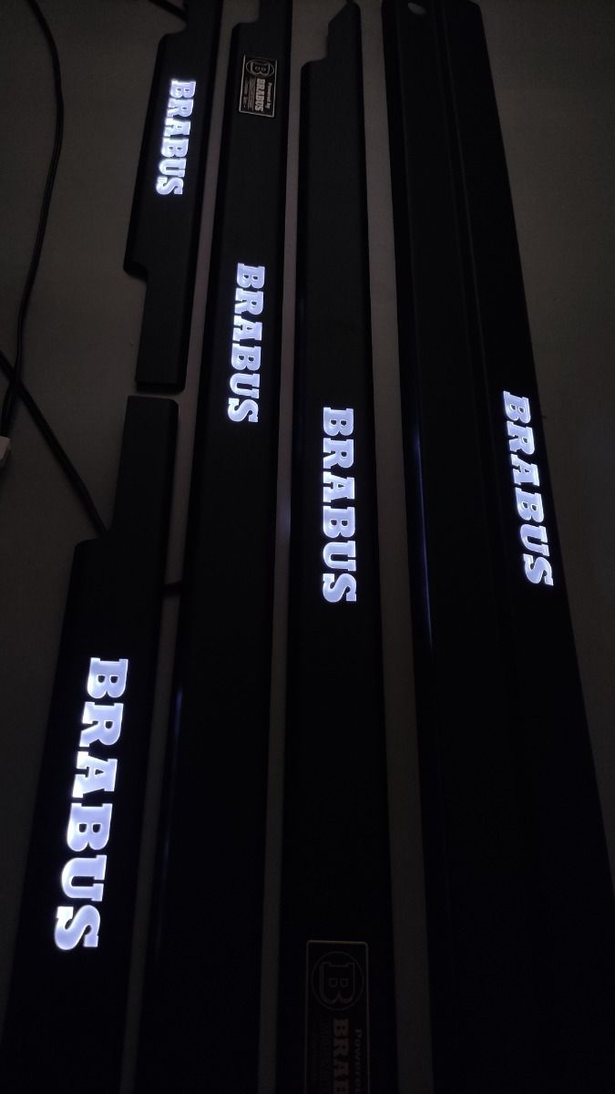 Mercedes-Benz W463 G-Class Brabus Style Matte Black Stainless Steel LED Door Sills Set 5 pcs