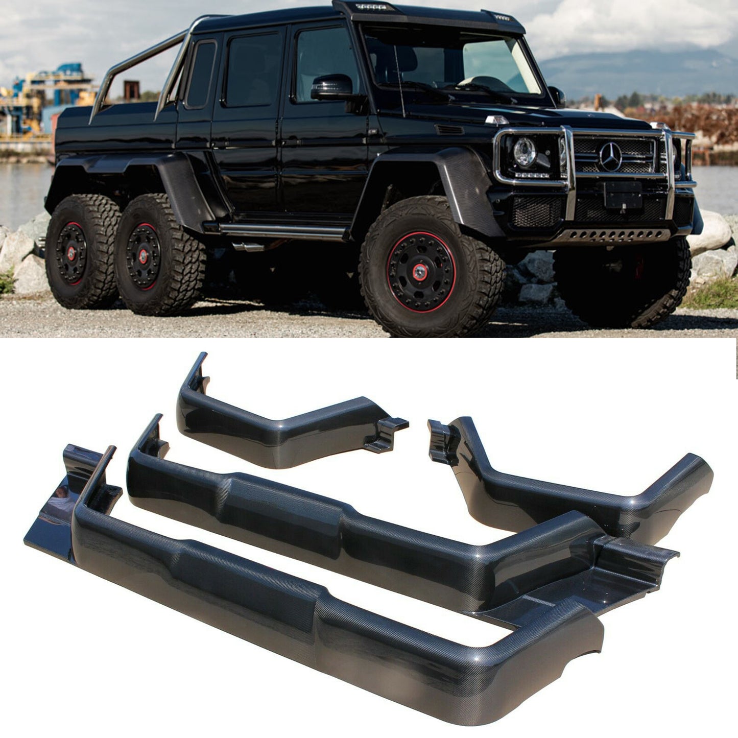 6x6 Carbon Fender Flares Set for Mercedes-Benz G63 G55 G500 G-Wagon W463