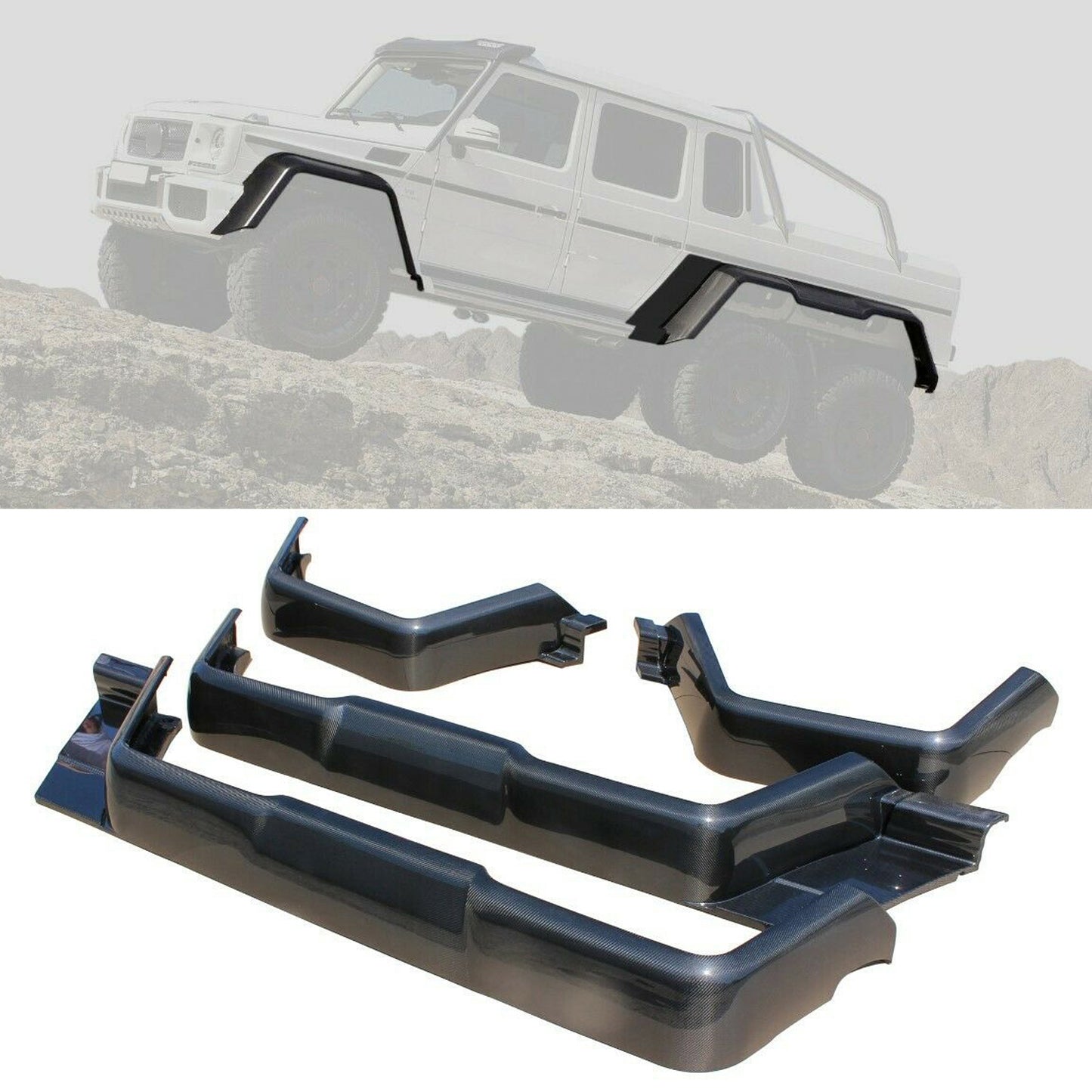 6x6 Carbon Fender Flares Set for Mercedes-Benz G63 G55 G500 G-Wagon W463