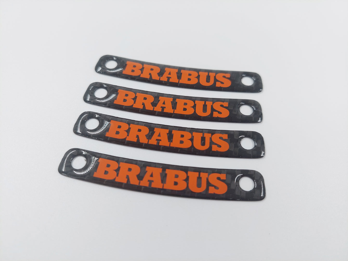 Orange Brabus Style Carbon Rim Badges Emblems Set for Mercedes-Benz W463A W464