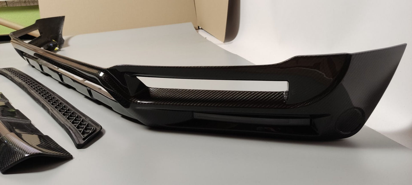 Mercedes-Benz W463A G-Class G500 Brabus Style Carbon Fiber Front Lip Spoiler with LED