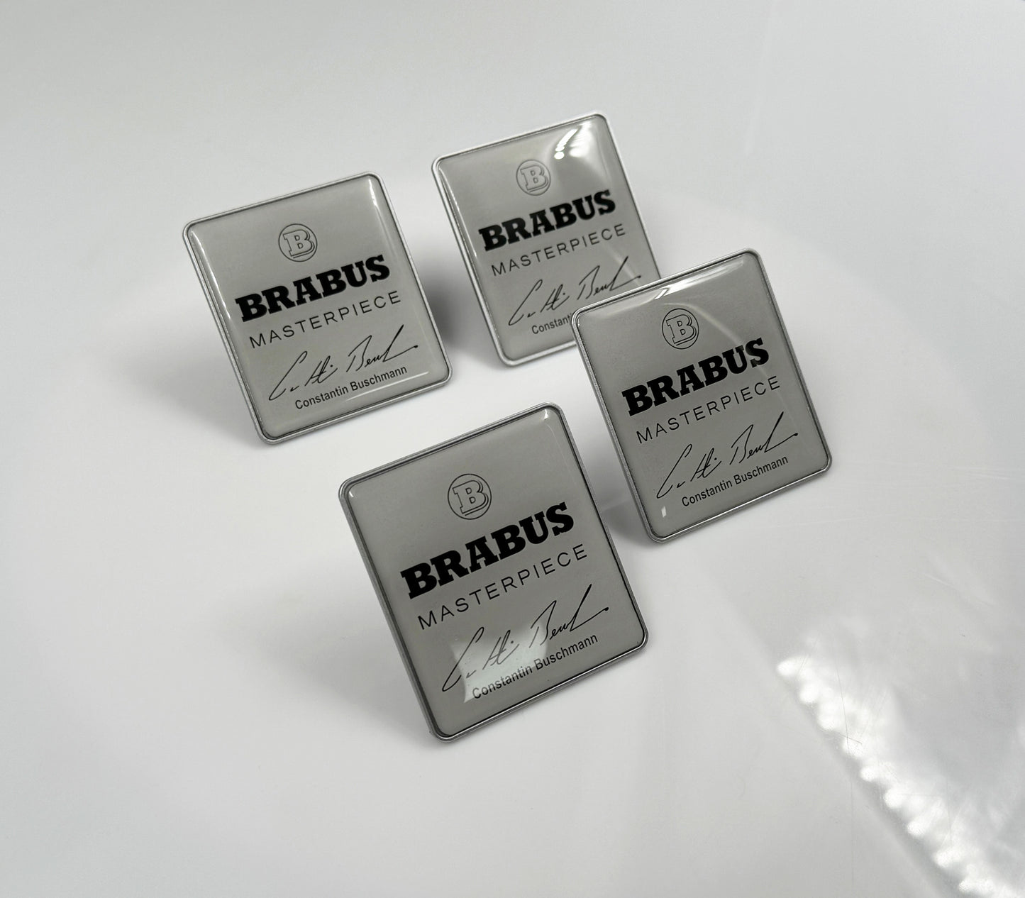 Mercedes Brabus Style Masterpiece Metal Silver Seat Emblems Badges Logo Set