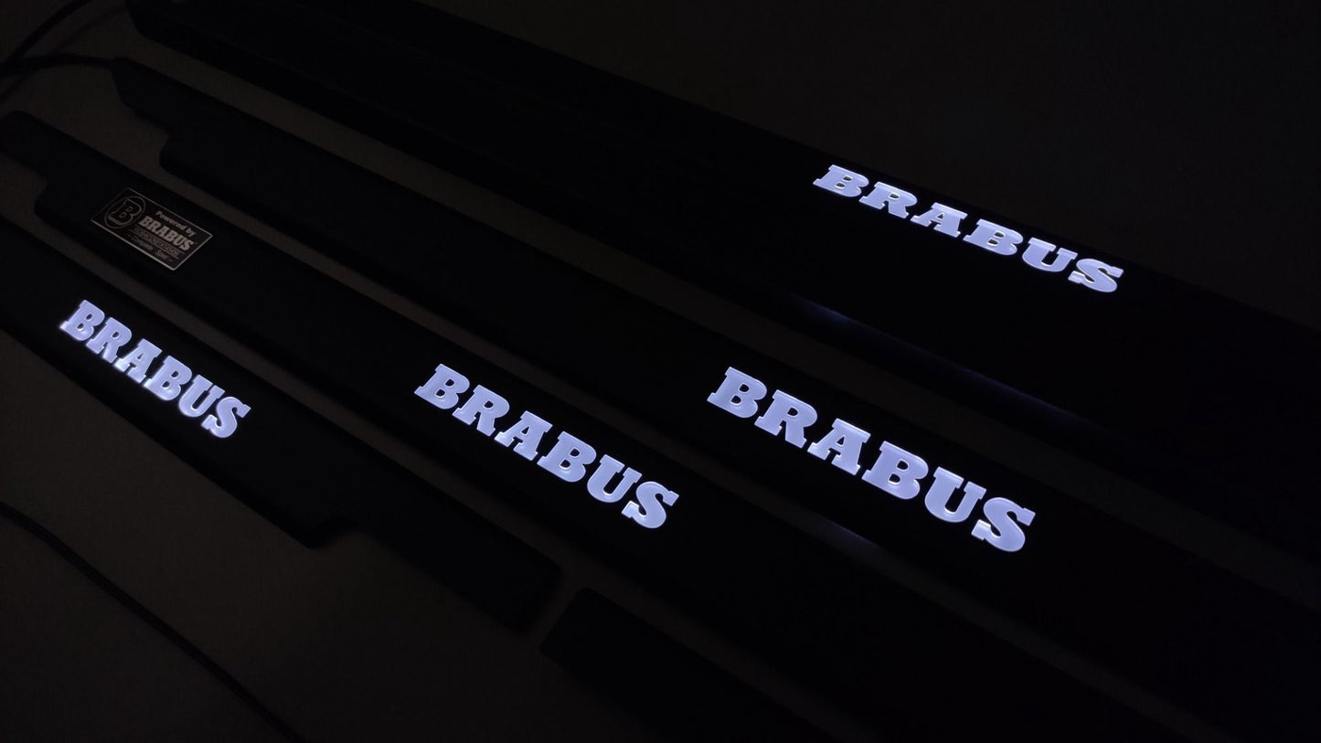 Mercedes-Benz W463 G-Class Brabus Style Matte Black Stainless Steel LED Door Sills Set 5 pcs