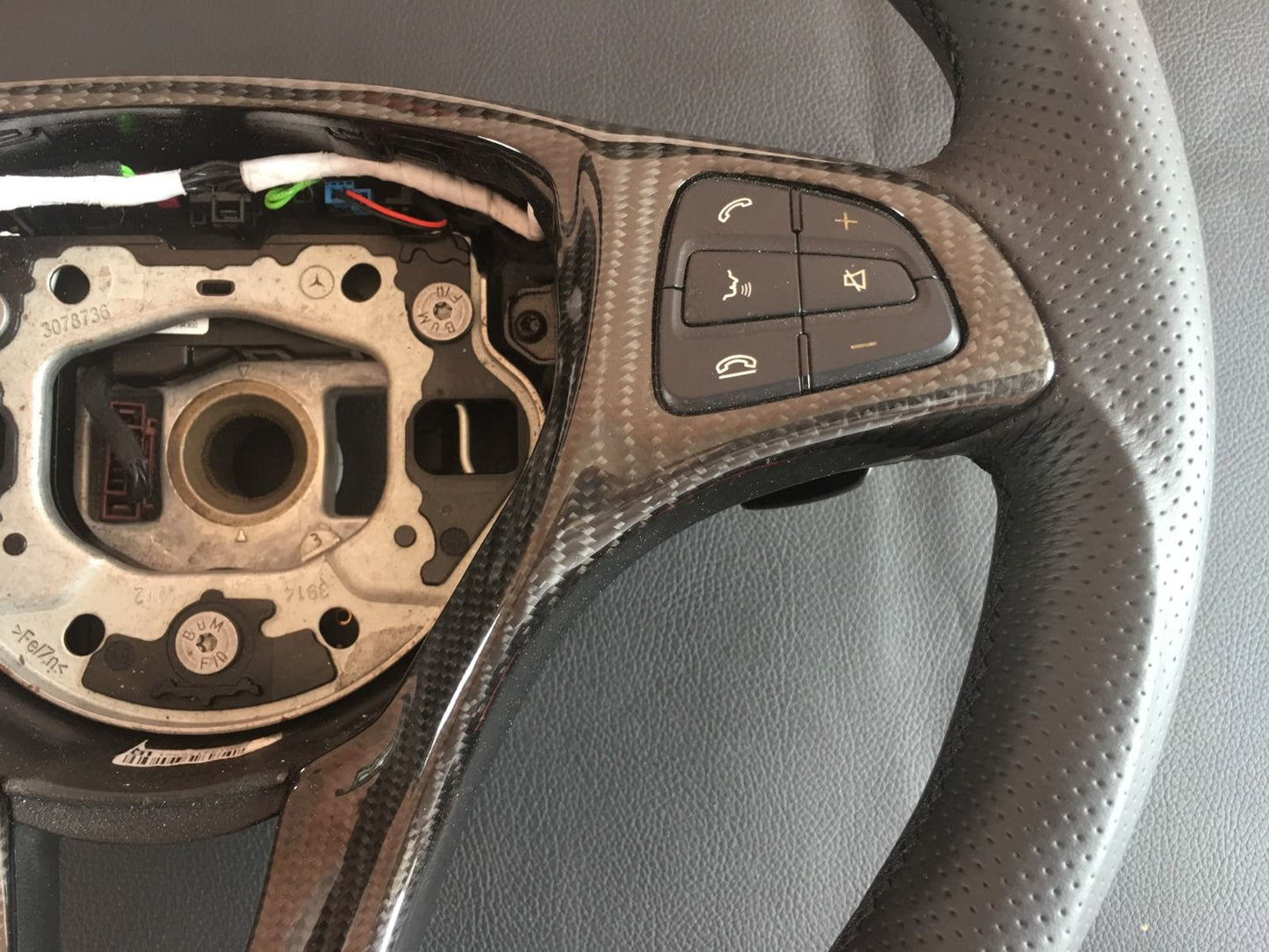 Mercedes-Benz A W176 B W246 C-Class W205 Steering Wheel Carbon Leather