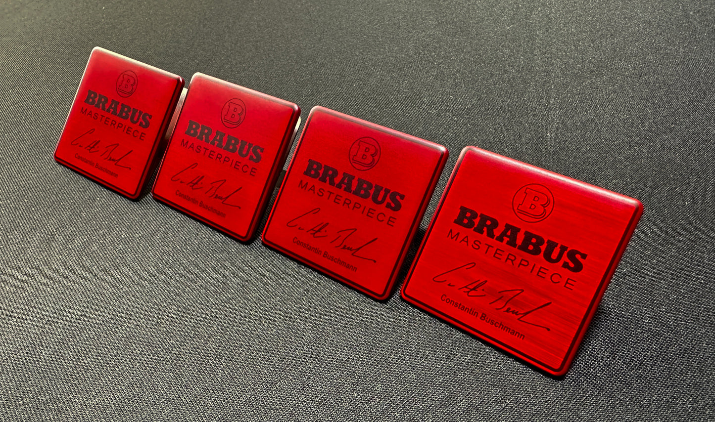 Brabus Style Red Masterpiece Seat Metal Emblems Set 4 pcs Mercedes-Benz W463A G-Class G Wagon