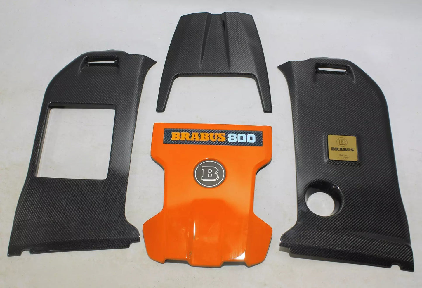 Brabus 800 Style Carbon Fiber Engine Cover Set Orange for Mercedes-Benz G-Class W463A G63 AMG