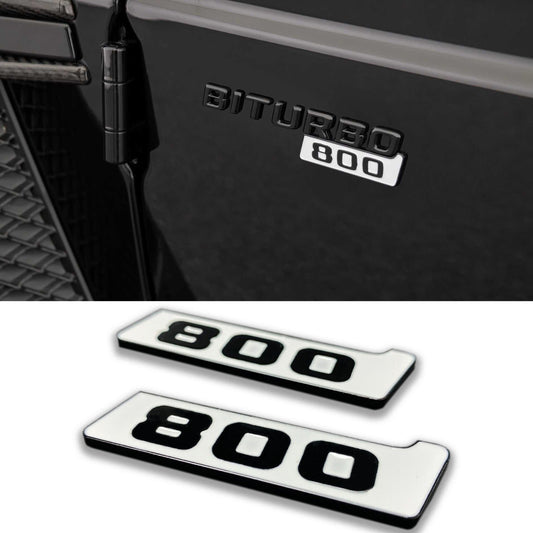 Superwhite Fender Emblems 800 Logo Badges for Mercedes-Benz W463 W463A G-Class G Wagon