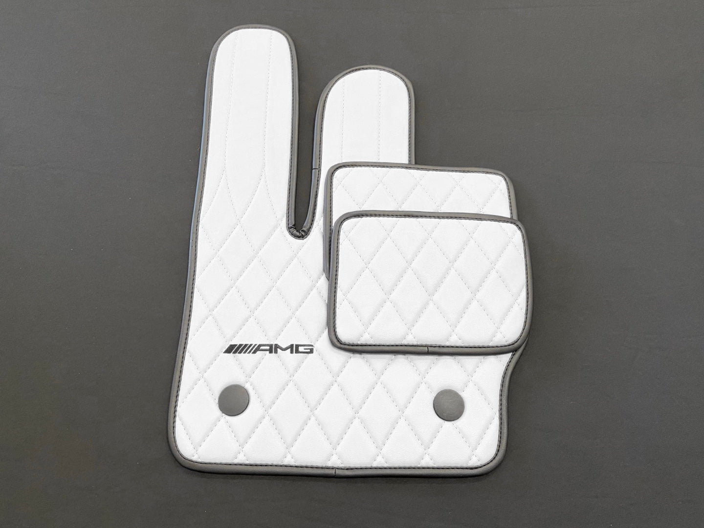 White AMG Style Floor Mats for Mercedes G Wagon W463A W464 G-Class 2018+