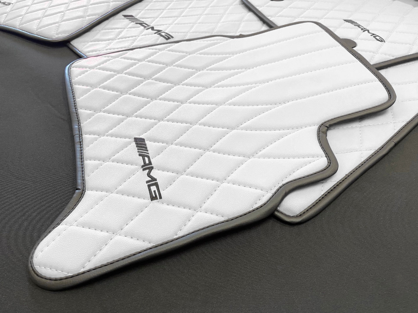 White AMG Style Floor Mats for Mercedes G Wagon W463A W464 G-Class 2018+