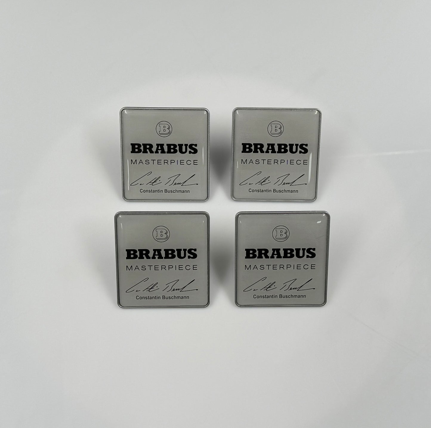 Mercedes Brabus Style Masterpiece Metal Silver Seat Emblems Badges Logo Set