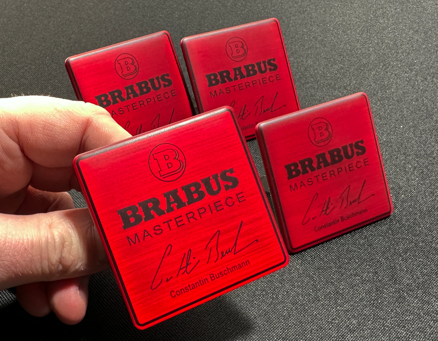 Brabus Style Red Masterpiece Seat Metal Emblems Set 4 pcs Mercedes-Benz W463A G-Class G Wagon