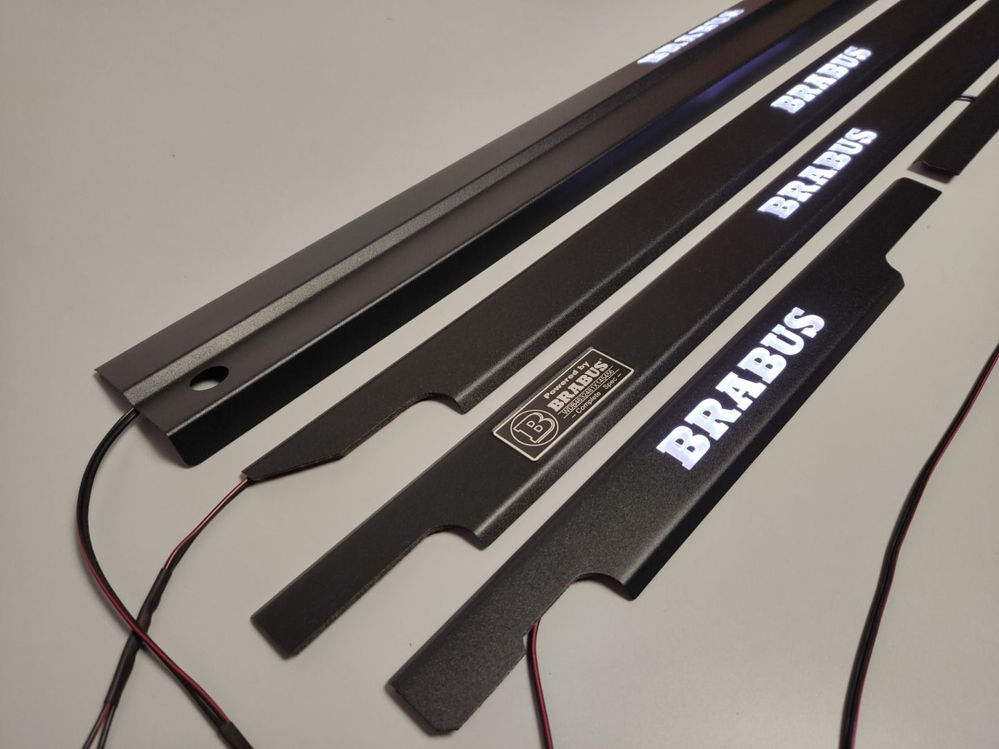 Mercedes-Benz W463 G-Class Brabus Style Matte Black Stainless Steel LED Door Sills Set 5 pcs
