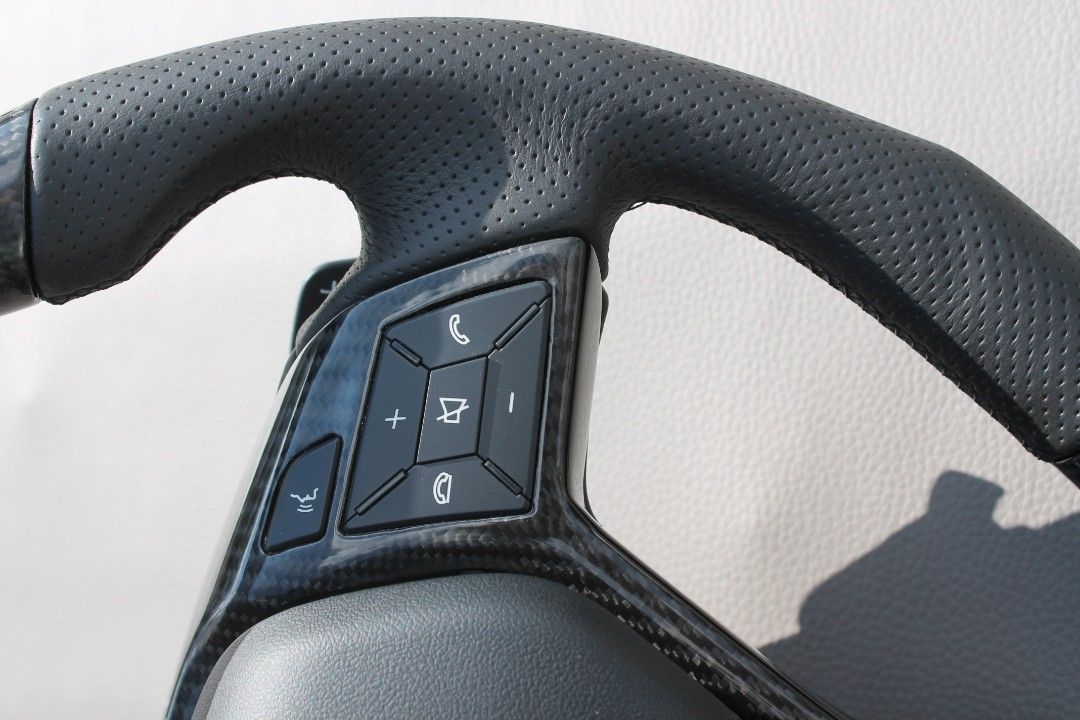 Mercedes-Benz A W176 B W246 C-Class W205 Steering Wheel Carbon Leather Brabus Style Logo