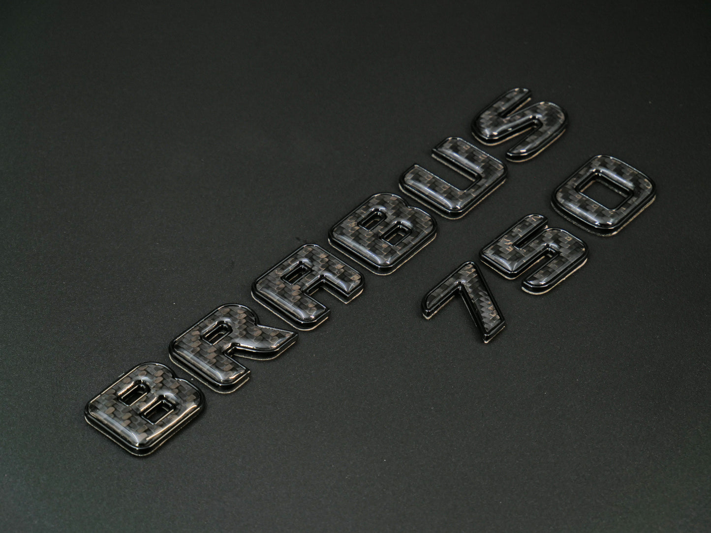 Brabus 750 Style Black Metal with Carbon Badges Emblems Set for Mercedes-Benz W463 W463A W464