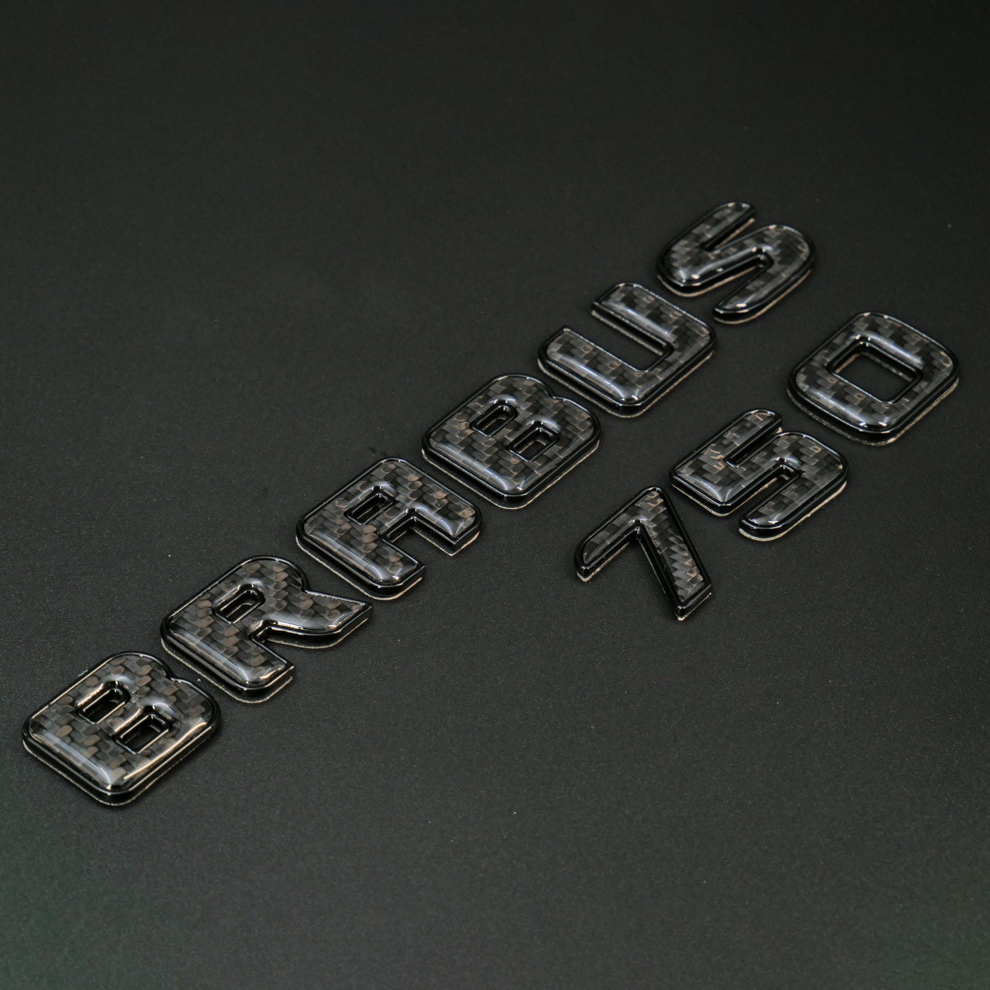 Brabus 750 Style Black Metal with Carbon Badges Emblems Set for Mercedes-Benz W463 W463A W464