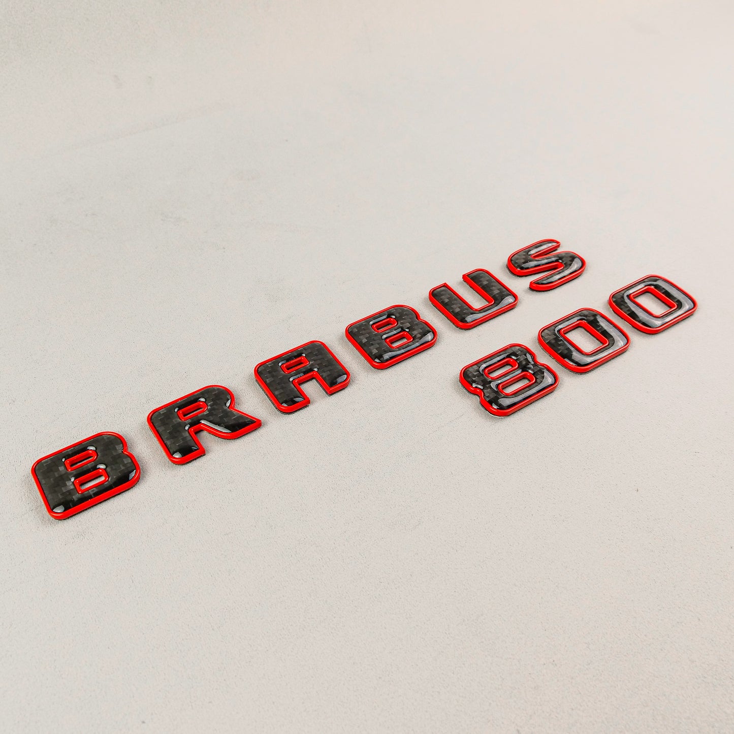 Brabus 800 Style Red Metal with Carbon Badges Emblems Set for Mercedes-Benz W463 W463A W464