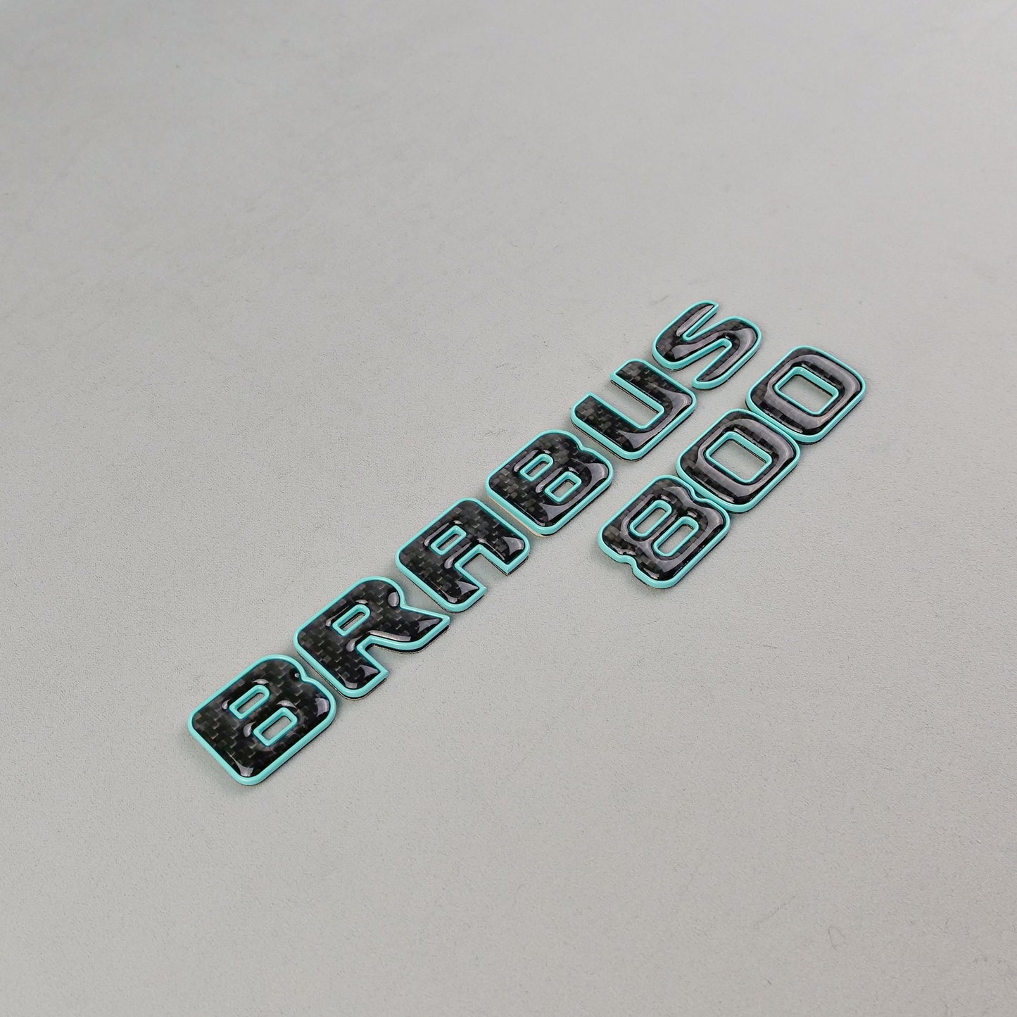 Brabus 800 Style Tiffany Blue Metal + Carbon Badges Emblems Set for Mercedes-Benz W463 W463A W464